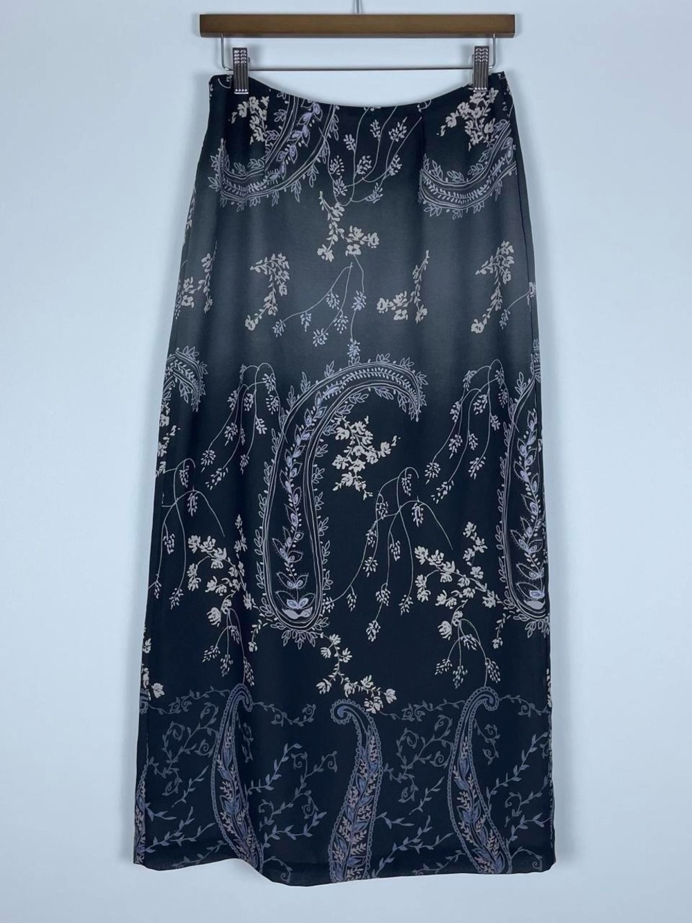 Vintage 90s Clio Black Ombré Paisley Maxi Skirt